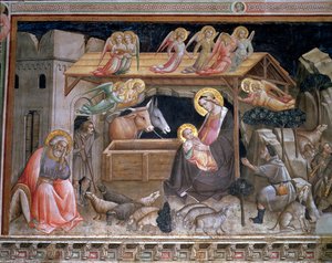 A Natividade, detalhe de A vida da Virgem e o Cinturão Sagrado, da Cappella dell Sacra Cintola