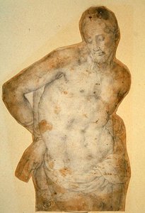 Cristo na Coluna (giz sobre papel) de Agnolo Bronzino