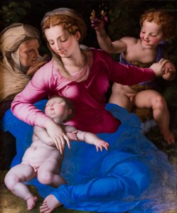 Madonna e criança adormecida, Santa Elizabeth e São Giovannino de Agnolo Bronzino