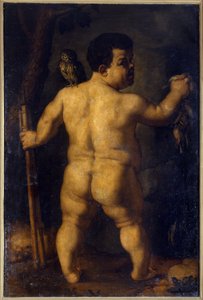 Nano Morgante. Retrato de um dos anões mais famosos da corte de Cosimo I de Medici (segunda metade do século XVI). Pintura de Agnolo Allori, detto il Bronzino (1503 - 1572) de Agnolo Bronzino