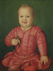 Retrato de Giovanni de &39;Medici quando criança, c.1545 (têmpera no painel) de Agnolo Bronzino