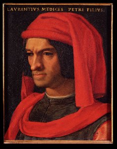 Retrato de Laurent, o Magnífico (Lorenzo il Magnifico) (óleo sobre cobre) de Agnolo Bronzino