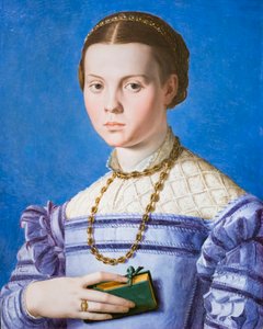 Retrato de uma rapariga com um livro, possivelmente Giulia di Alessandro de Medici de Agnolo Bronzino