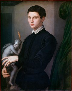 Retrato de um escultor. Pintura de Angelo Bronzino (1503-1572) de Agnolo Bronzino