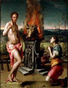 Pygmalion e Galatee (ou Galathee) Pintura de Agnolo di Cosimo di Mariano di Il Bronzino (1502-1572) 1529-1530 Sol. 81x63 cm Florença, Galeria Uffizi (Musee des Uffizi) de Agnolo Bronzino