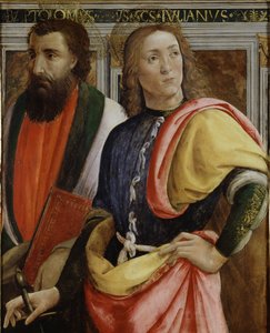 Sts Bartholomew e Julian the Hospitaler (têmpera, óleo e ouro no painel) de Agnolo di Domenico