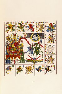 Uma página do livro "Antiguidades do México: compreendendo fac-símiles de pinturas e hieróglifos mexicanos antigos", c. 1830-1848