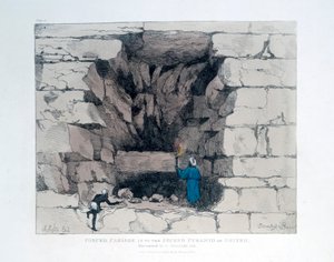 Passagem forçada na segunda pirâmide de Ghizeh, Egito, 1820