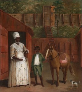 Uma mãe com seu filho e um pônei, ca. 1775.
