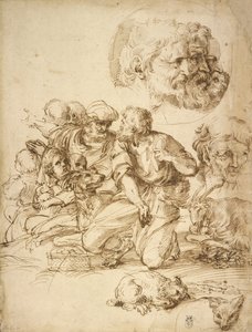 Um grupo de pastores e outros estudos de Agostino Carracci