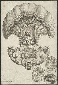 Um capacete em forma de leque de Agostino Carracci
