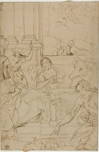 Adoração dos pastores de Agostino Carracci