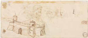 Verso da fortaleza com ameias, segundo semestre de 1500. de Agostino Carracci