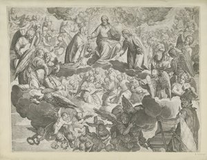 O martírio de Santa Justina de Pádua (metade superior) de Agostino Carracci