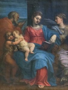 Sagrada família com Santa Margarida de Agostino Carracci