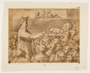 Caricatura de um sermão de Agostino Carracci