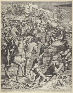 Crucificação de Cristo (parte esquerda) de Agostino Carracci