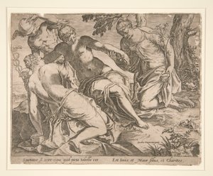 Mercúrio e as Três Graças de Agostino Carracci