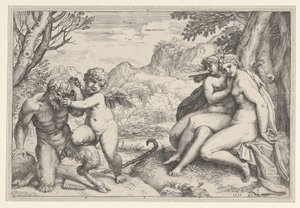 Amor conquista tudo de Agostino Carracci