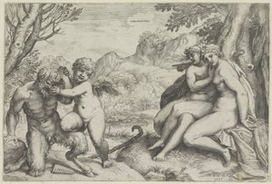 O amor conquista tudo (título no objeto) de Agostino Carracci