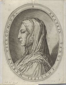 Portret van Beatrice di Tenda de Agostino Carracci