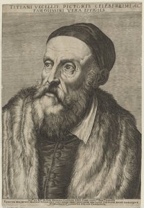 Retrato do pintor Ticiano de Agostino Carracci