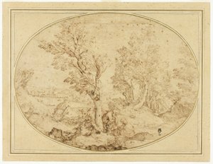 Descanse na fuga para o Egito de Agostino Carracci