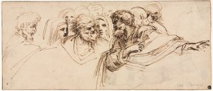 Estudo dos Chefes anteriores, 2º semestre de 1500. de Agostino Carracci