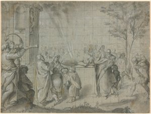 O Sacrifício de Pélias a Netuno de Agostino Carracci