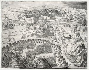 A posição e o acampamento dos exércitos de Carlos V e Soliman II, 1532.
