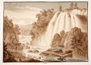 Cascata no Tivoli, 1833 (gravura com lavagem marrom)