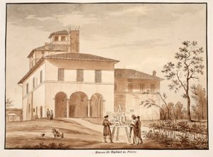 A Casa de Rafael no Pincio, 1833 (gravura com lavagem marrom)