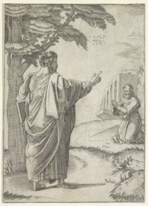 São Paulo e um monge franciscano de Agostino Veneziano