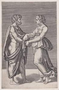 Homem e mulher de mãos dadas, 1516-17.