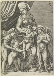 Maria com Criança e o jovem João Baptista de Agostino Veneziano