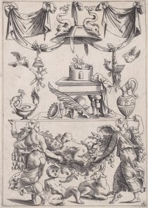 Painel Ornamental, ca. 1514-36. de Agostino Veneziano