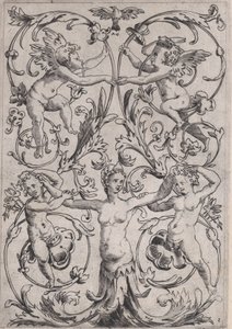Painel Ornamental, ca. 1514-36. de Agostino Veneziano