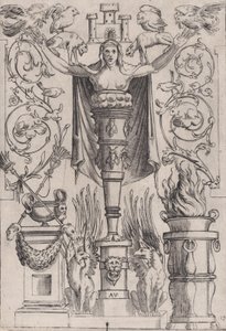 Painel Ornamental, ca. 1514-36. de Agostino Veneziano