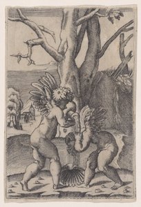 Dois Cupidos, c. 1519. de Agostino Veneziano