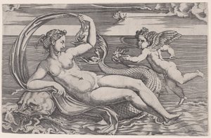 Vênus reclinada em um golfinho, ca. 1516.