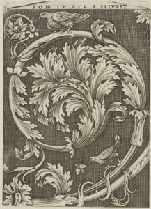 Ornamento de folhagem da antiga igreja romana