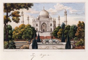 O Taj Mahal do Jardim, c.1840 (caneta e tinta cinza, w - c, realçada com toques de branco)