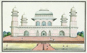 O túmulo de Itimad-Ud-Daula, perto de Agra, c.1830s (wc, tinta e lápis sobre papel)
