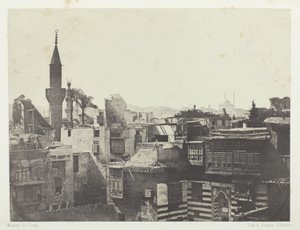 Vista geral do oeste, Le Kaire, chapa 1 do álbum "Egypte, Nubie, Palestine et Syrie," (1852) de Aimé Rochas