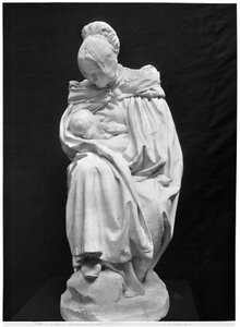 Mulher de Boulonnaise, alimentando seu filho (gesso) (ver também 217913) (bw foto)