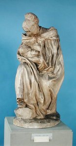 Mulher de Boulonnaise, alimentando seu filho (gesso) de Aime Jules Dalou