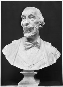 Busto de Auguste Vacquerie (1819-95) (gesso) (foto bw)