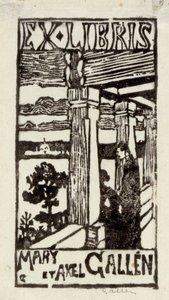 Ex-líbris de Mary e Axel Gallén de Akseli Gallen-Kallela