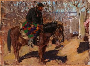 Índio americano a cavalo de Akseli Gallen-Kallela