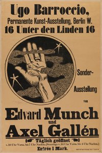Plakat für Munch & Galléns Ausstellung